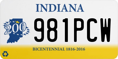 IN license plate 981PCW