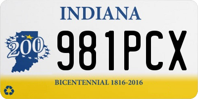 IN license plate 981PCX