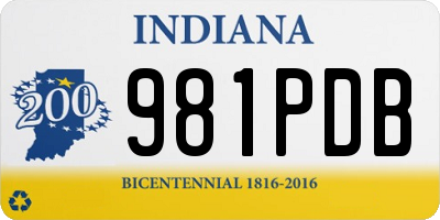 IN license plate 981PDB