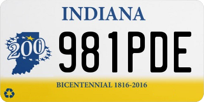 IN license plate 981PDE