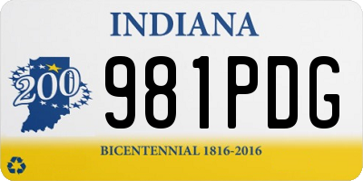 IN license plate 981PDG