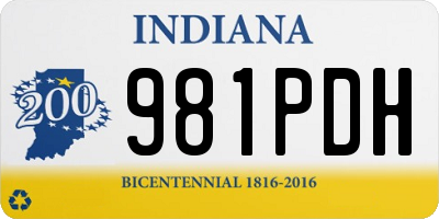 IN license plate 981PDH