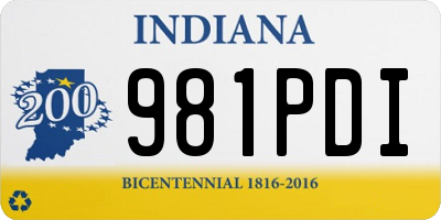 IN license plate 981PDI