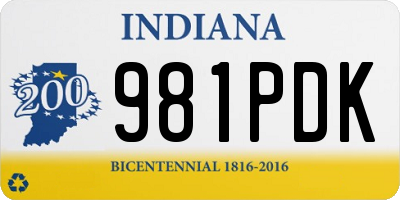 IN license plate 981PDK