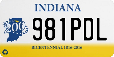 IN license plate 981PDL