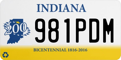 IN license plate 981PDM
