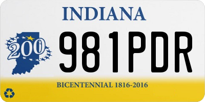 IN license plate 981PDR