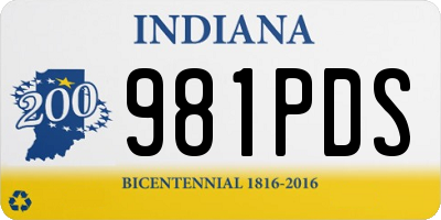 IN license plate 981PDS