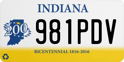 IN license plate 981PDV