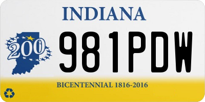 IN license plate 981PDW