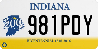IN license plate 981PDY