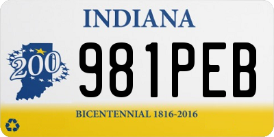 IN license plate 981PEB
