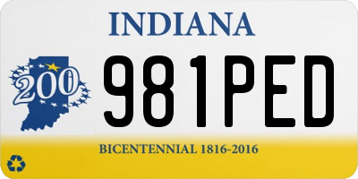 IN license plate 981PED