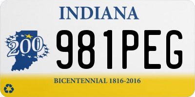 IN license plate 981PEG
