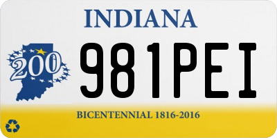 IN license plate 981PEI