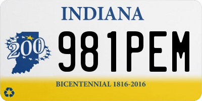 IN license plate 981PEM