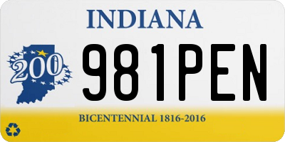 IN license plate 981PEN