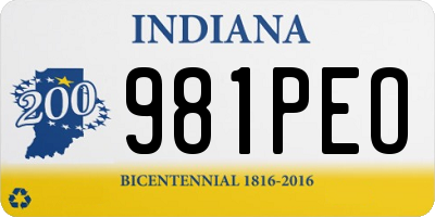 IN license plate 981PEO