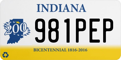 IN license plate 981PEP