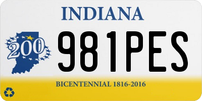 IN license plate 981PES