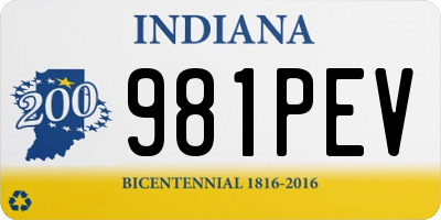 IN license plate 981PEV
