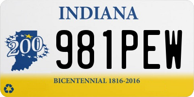 IN license plate 981PEW