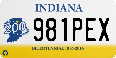 IN license plate 981PEX