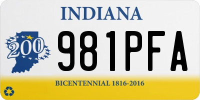 IN license plate 981PFA