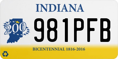 IN license plate 981PFB