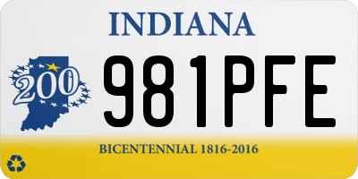 IN license plate 981PFE
