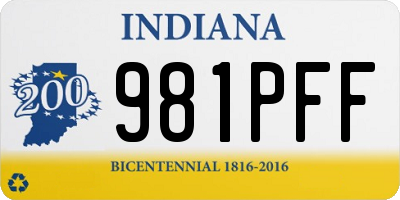 IN license plate 981PFF