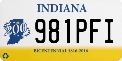 IN license plate 981PFI