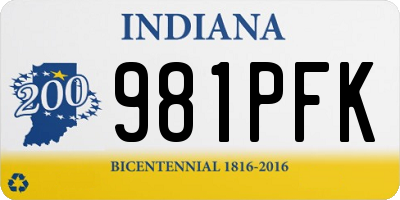 IN license plate 981PFK