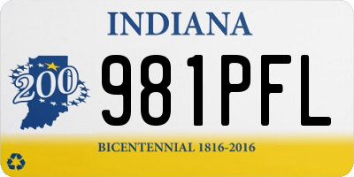 IN license plate 981PFL