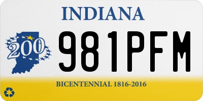IN license plate 981PFM
