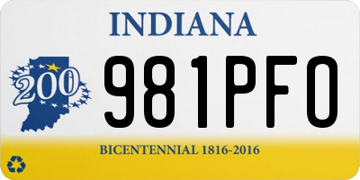 IN license plate 981PFO