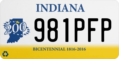 IN license plate 981PFP