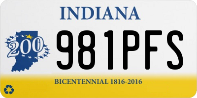 IN license plate 981PFS