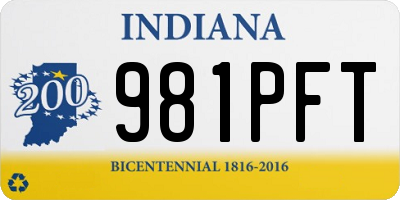 IN license plate 981PFT