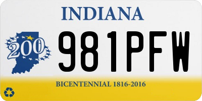 IN license plate 981PFW