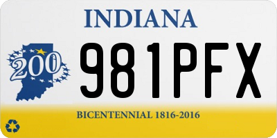 IN license plate 981PFX