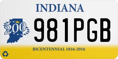 IN license plate 981PGB