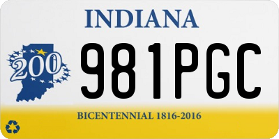 IN license plate 981PGC