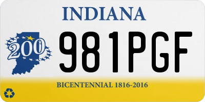 IN license plate 981PGF