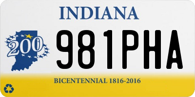 IN license plate 981PHA