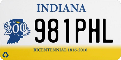 IN license plate 981PHL