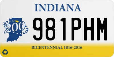 IN license plate 981PHM