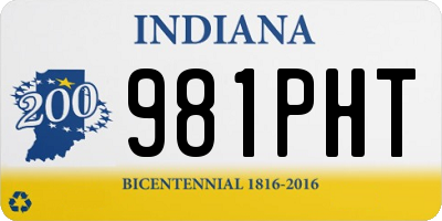 IN license plate 981PHT