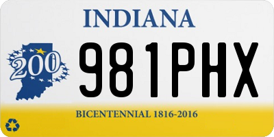 IN license plate 981PHX