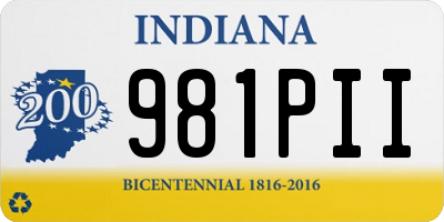 IN license plate 981PII